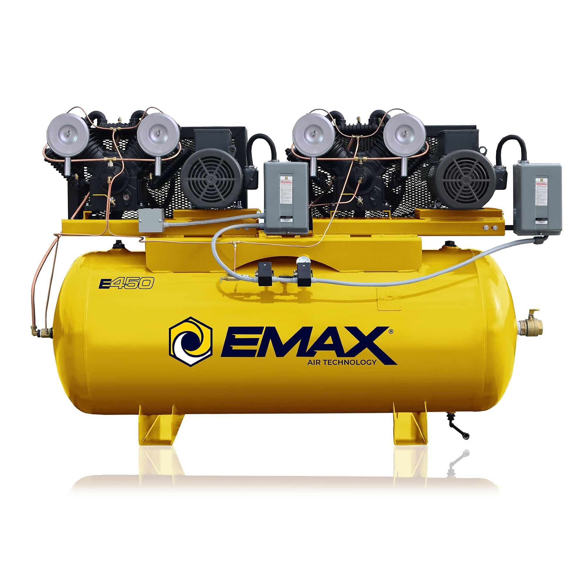 EMAX Silent Horizontal Dual Piston Air Compressor, 7.5HP, 120 Gal, 230 Volts, Model ESP07D120V1